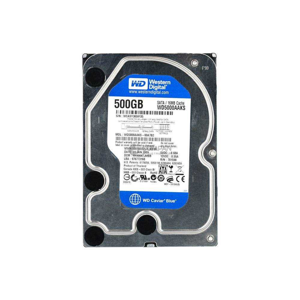 WD5000AAKS WD HDD 500GB 7.2K SATA 3G 3.5" LFF